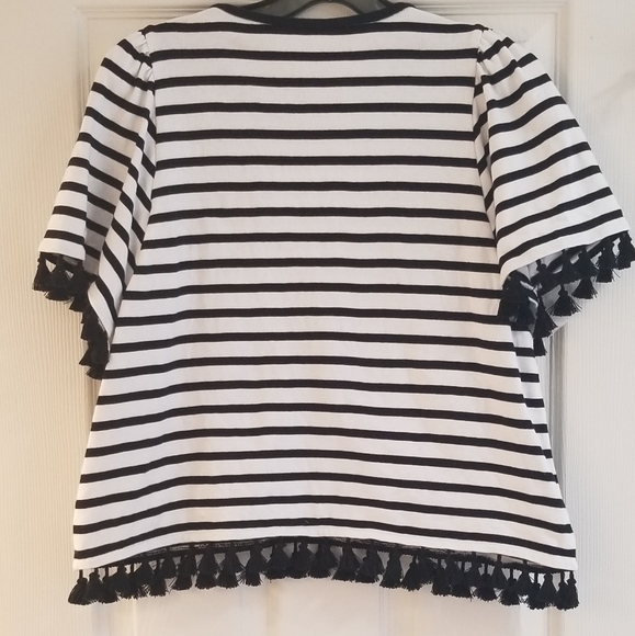 Kate Spade Stripe Flutter Sleeve Top - Picture 6 of 6
